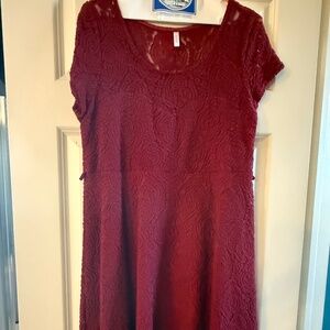Burgundy Red floral Maternity Dress